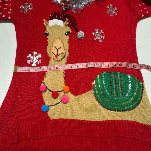 ugly christmas sweater 33 degrees llama red Size M - Picture 9 of 12